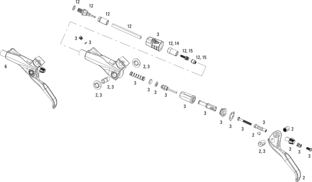 Markenprodukt SRAM Ersatzteile X0 (2013-2016) Bremshebel Aluminium - 14