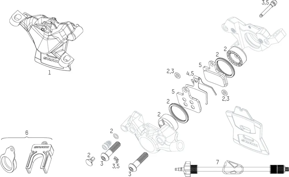 SRAM Ersatzteile Level TLM / Ultimate (B1) Bremssattel (2020) - 4 | silber Top-Seller