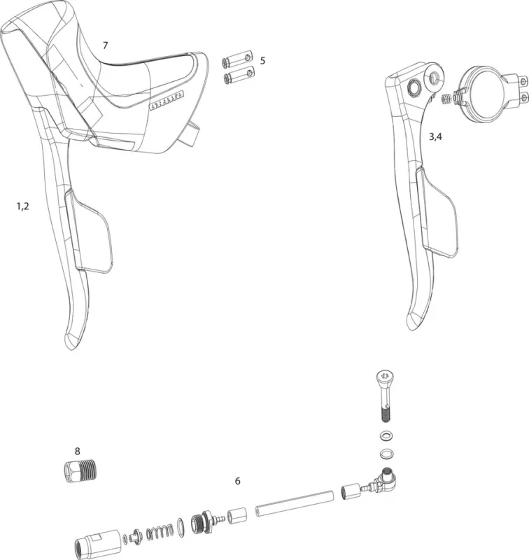 SRAM Ersatzteile Red eTap® HRD Schaltbremshebel - 5 Finale Aktion