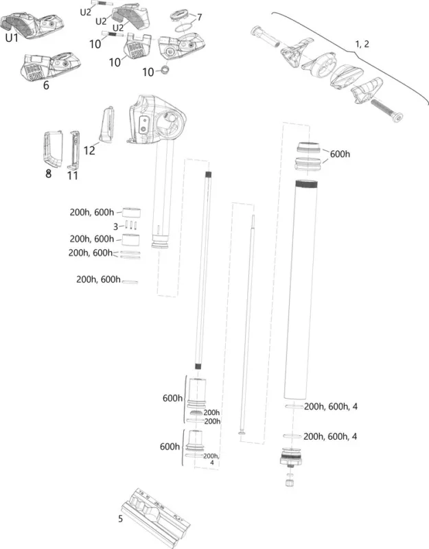 RockShox Ersatzteile Reverb AXS XPLR Sattelstütze (A1 / 2022) - 6 Nur Für Kurze Zeit