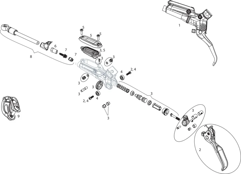 Finale Aktion SRAM Ersatzteile Guide Ultimate (A1) Bremshebel (2015-2019) - 9 | schwarz/Titan