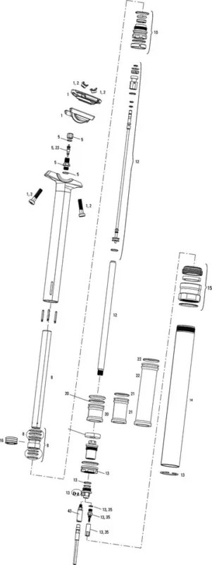 Preiswert RockShox Ersatzteile Reverb Stealth Sattelstütze (A1 / 2010-2012) - 12 | universal/430 x 150 mm