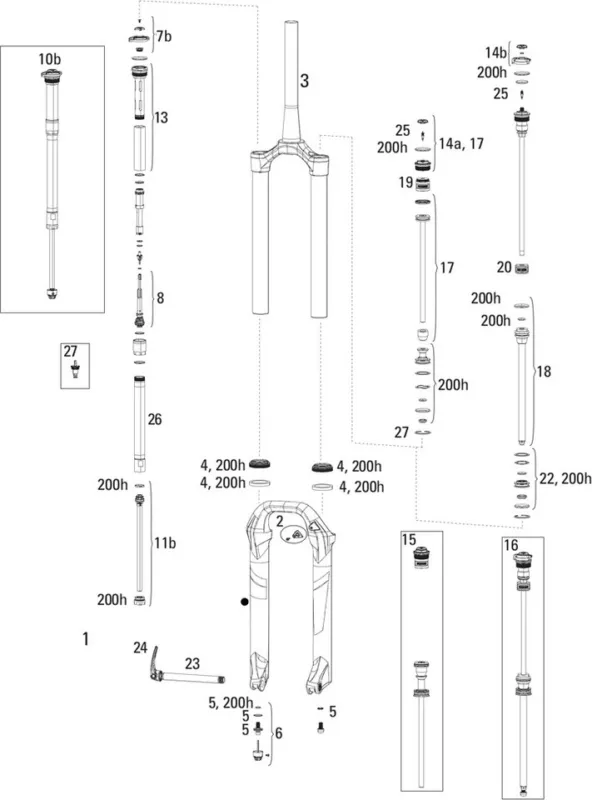 RockShox Ersatzteile Lyrik RCT3 (B1 / 2016-2017) 29" - 26 | universal Sonderangebot