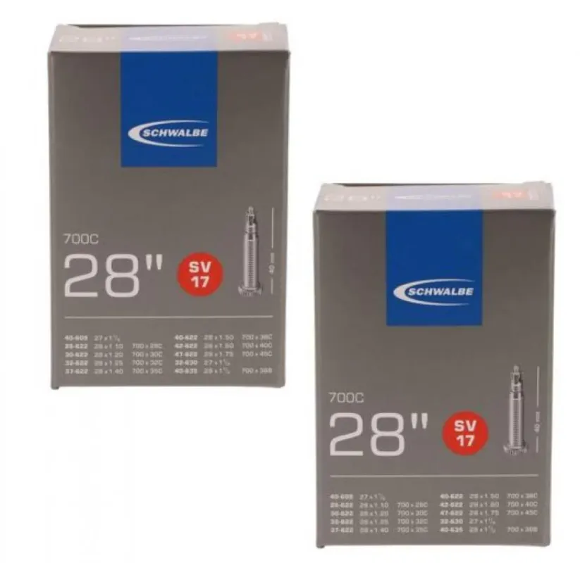 2x Schwalbe Schlauch SV17 40 mm 28x1.10-1.75 Zoll Angebot