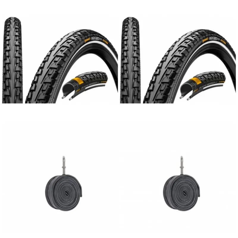 2x Continental Reifen Conti RideTour 28x1.60 + 2 x Schwalbe Schlauch SV17 28x1.10-1.75 Zoll 40mm Französisches Ventil Begrenztes Angebot