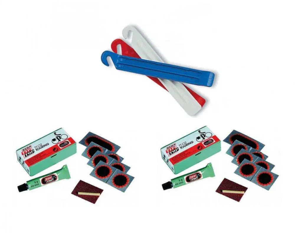 Zefal 1x Reifenheber DP20 3er Karte blau/weiß/rot + 2x Tip-Top Reparaturset TT02 Kostenfreie Lieferung