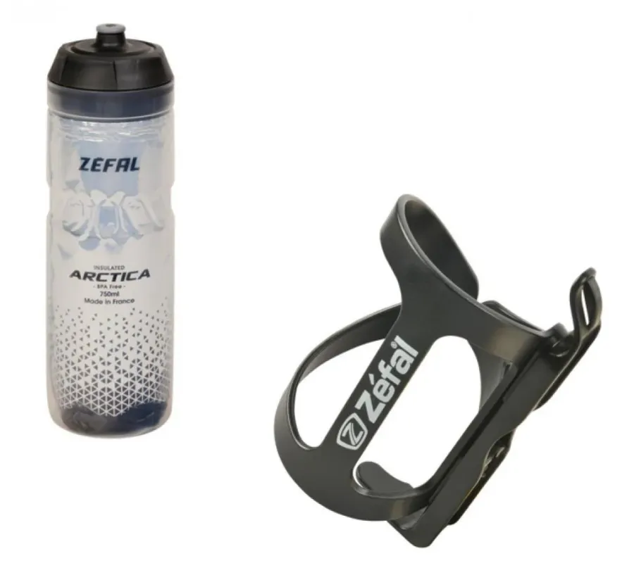 Meistverkauft Zefal 1x Trinfklaschenhalter WIIZ schwarz inkl 1x Zefal Trinkflasche Arctica silverblack 750ml