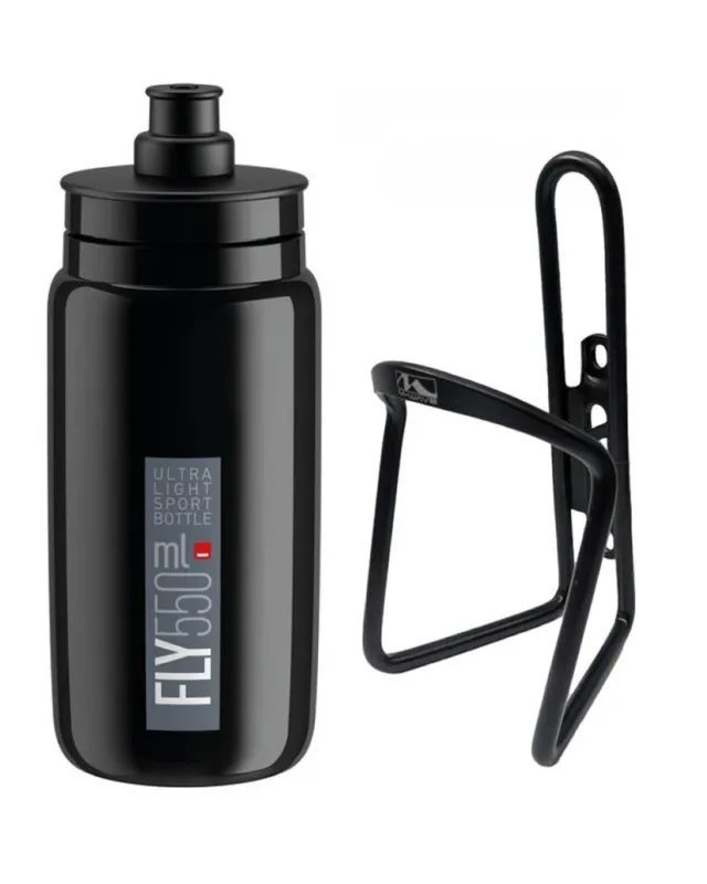 Elite Trinkflasche schwarz grau M-Wave Flaschenhalter schwarz Begrenztes Angebot