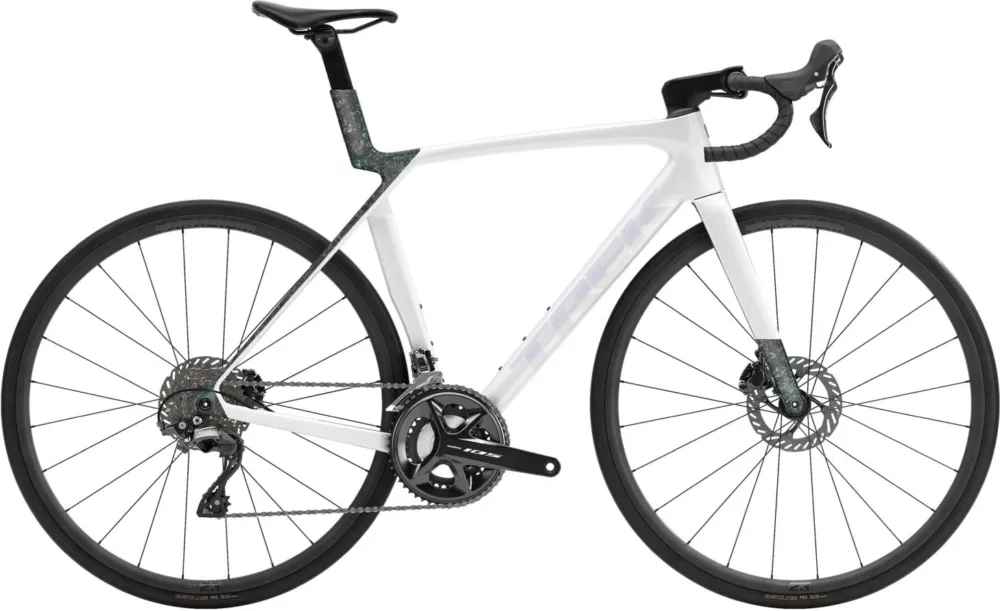 Knallerangebot Trek Madone SL 5 Gen 8 - 28 Zoll - Diamant - 2026 - Gloss Crystal White/Matte Deep Smoke - Größe XL