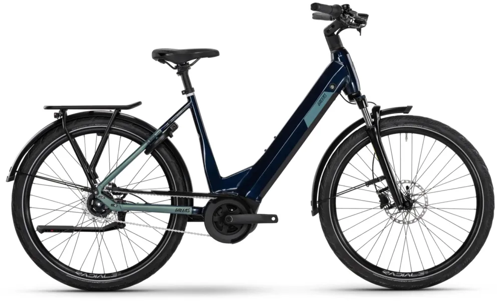 Ausverkauf GREENS Bromley R750n - 750 Wh - 27,5 Zoll - Tiefeinsteiger - blueblack-steel blue matt - Größe 49 CM