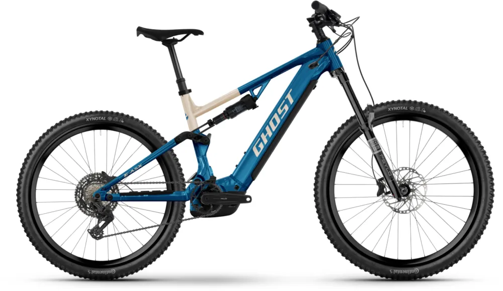 Ghost E-ASX Universal - 800 Wh - 29 - 27,5 Zoll - Fully - candy blue/coffee arctic dust - glossy - Größe 49,5 cm / XL Finale Aktion