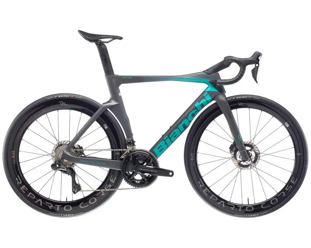 Oltre RC Dura-Ace Di2 2x12-fach - Carbon Rennrad 2026 | carbon grey-celeste 55 cm Geprüft