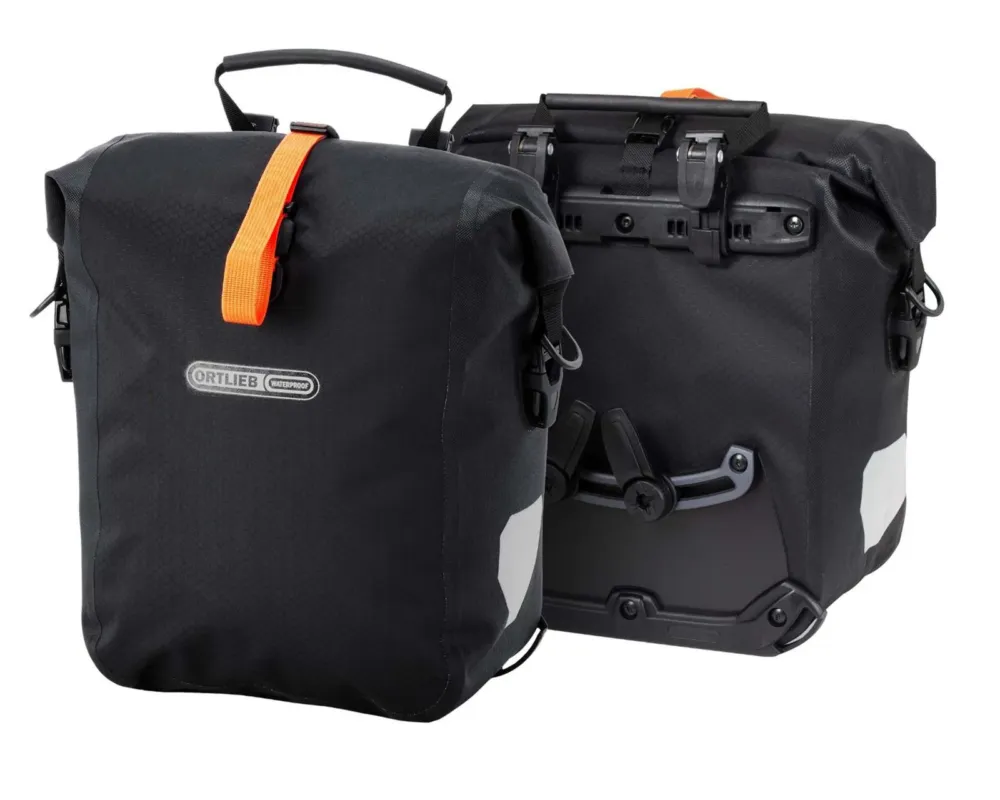 Zertifiziert Gravel-Pack Duo QL2.1 - 2 x14.5 Liter wasserdichte Fahrradtaschen (Paar) | black matt