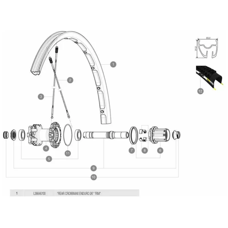 Mavic Crossmax Enduro 2014-15 Hinterradfelge - 650C - 26´´ 20H Schneller Versand