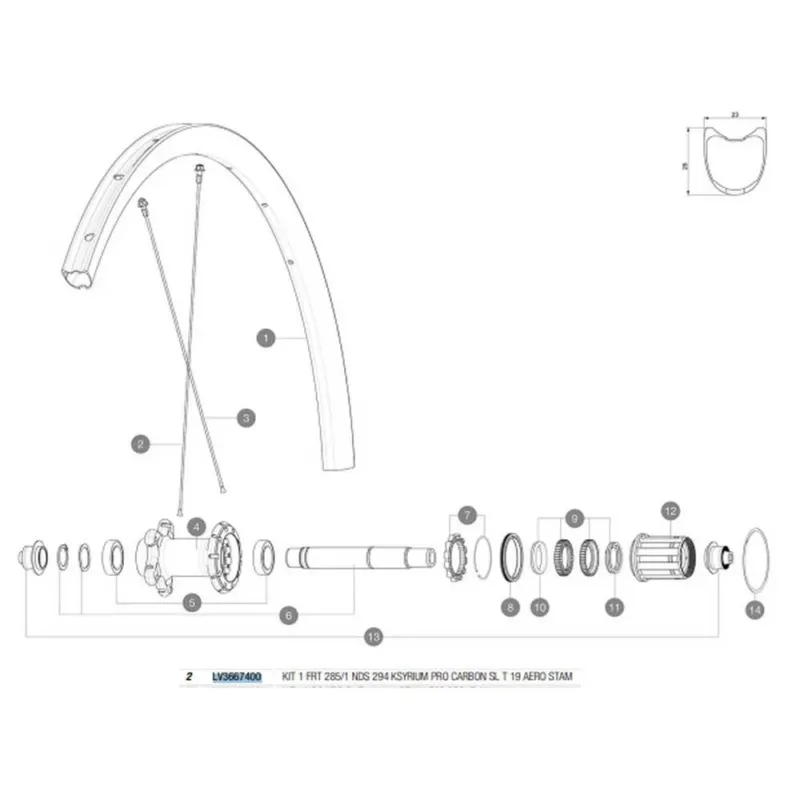 Mavic Ksyrium Pro Carbon SL T Vordere linke Speichen - 285/294 mm Angebot
