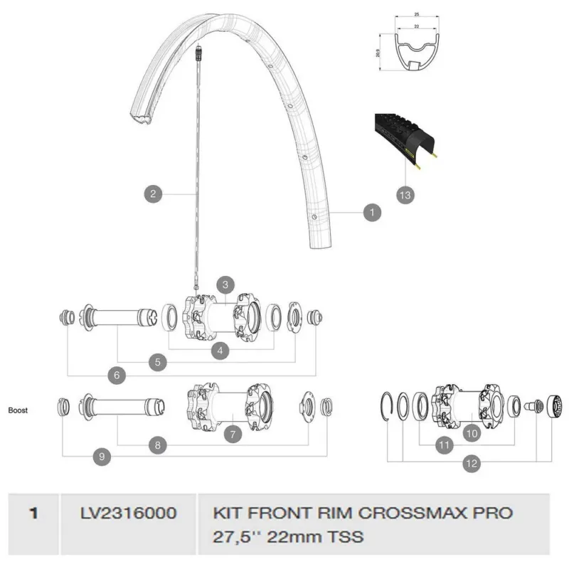 Mavic Crossmax Pro Tubeless Vorderradfelge - 29´´ 24H Billig