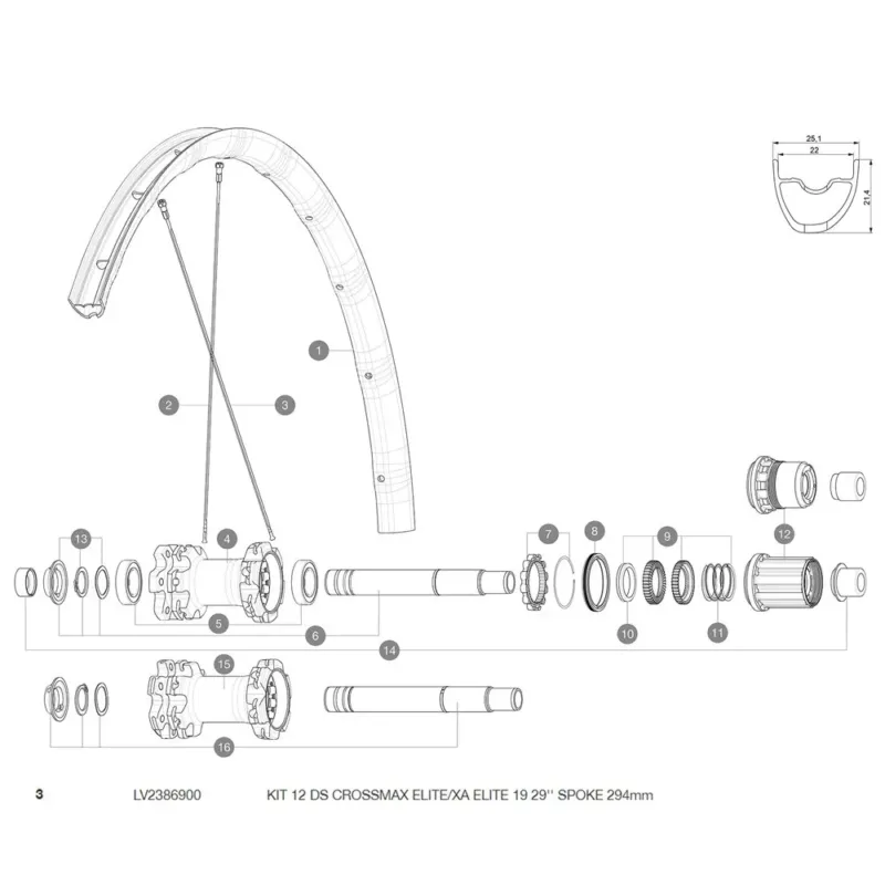 Mavic Crossmax Elite/XA Elite 29 Hintere rechte Speichen 12 einheiten - 294 mm Preiswert