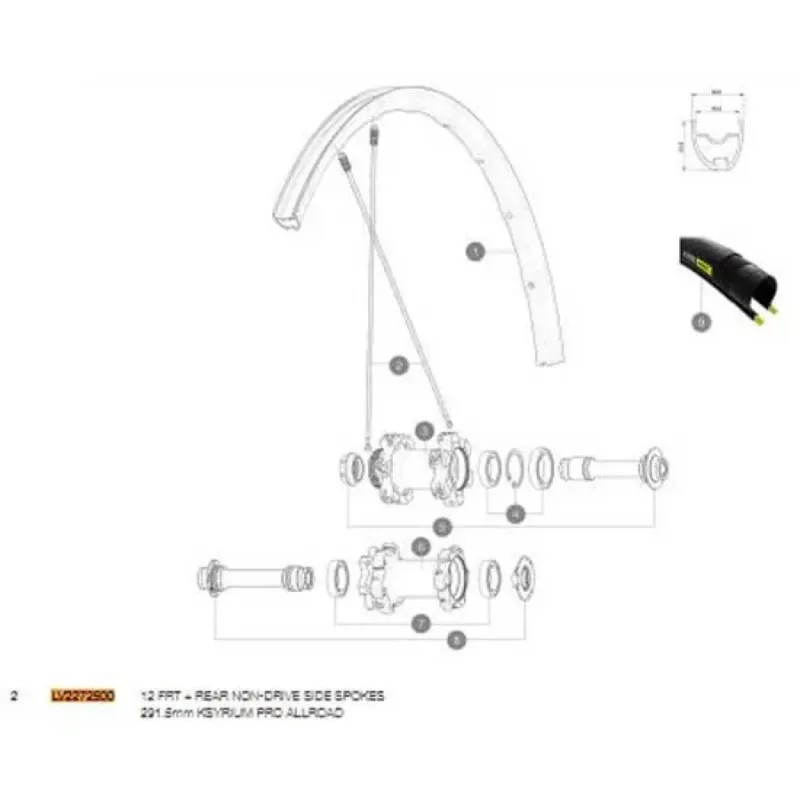 Gratis Versand Mavic Ksyrium Pro Allroad 2016 Speichen 12 einheiten - 291.5 mm