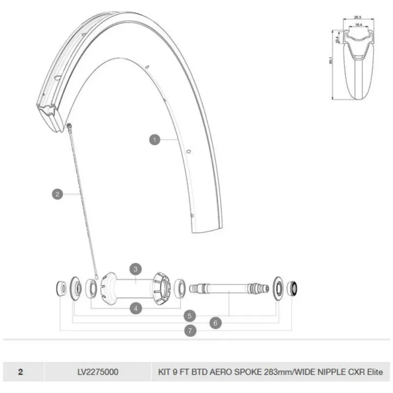 Mavic Aero CXR Elite Exalith Front Speichen 9 einheiten - 283 mm Neue Kollektion