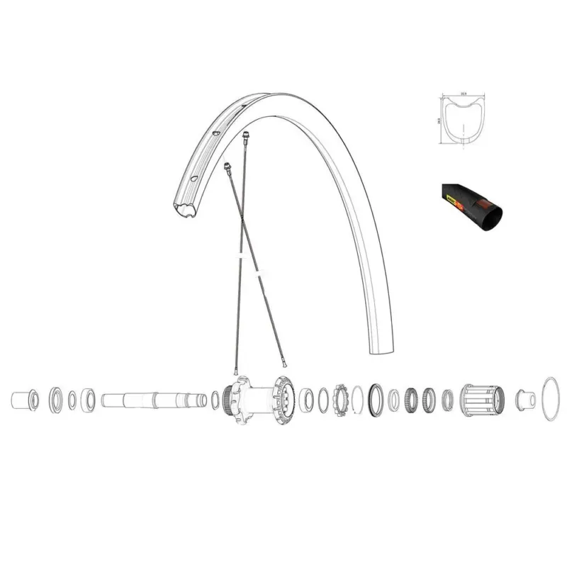 Nur Heute Mavic Ksyrium Pro Carbon SL UST Linke Speichen 12 einheiten - 291 mm