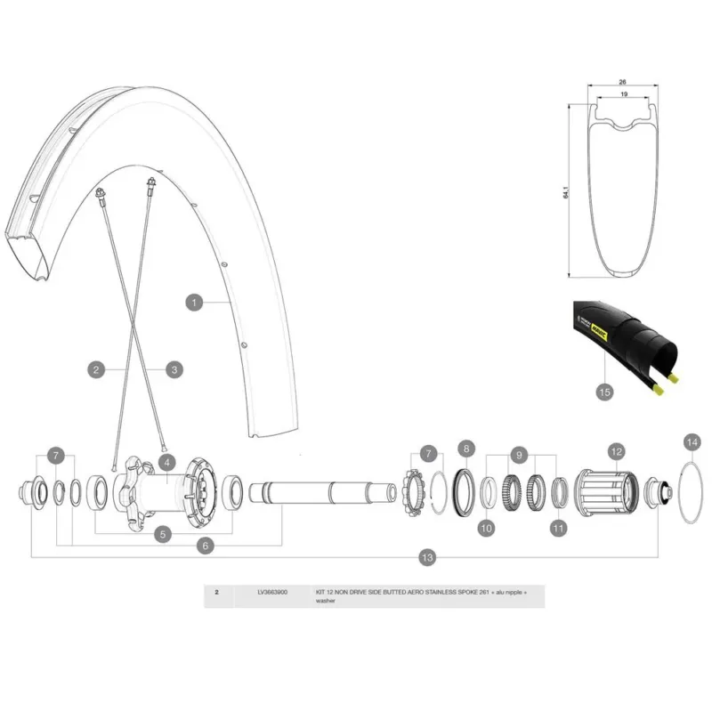 Mavic Comete Pro Carbon SL UST Hintere linke Speichen 12 einheiten - 261 mm Bestpreis
