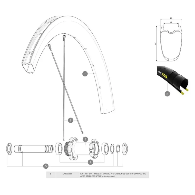 Mavic Cosmic Pro SL UST Vordere linke Speichen - 277/271 mm Top-Angebot