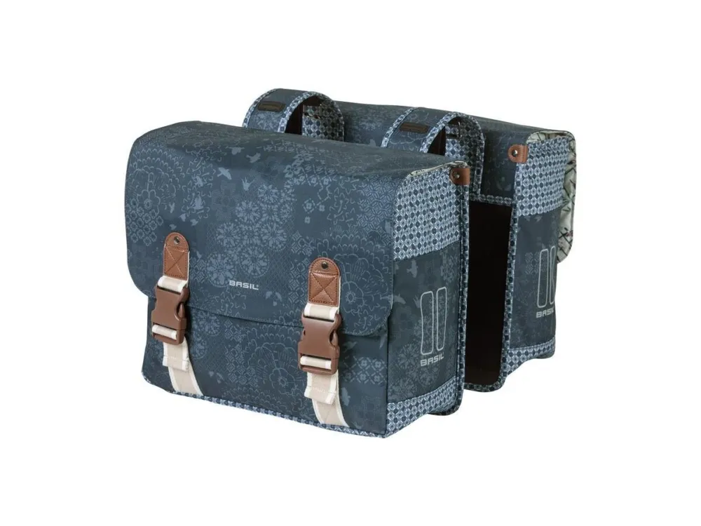 Basil - Doppelpacktasche Basil Boheme indigo blue m. Reflexstreifen 35 Liter Geprüft